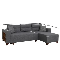 Dakar Mini (45 x 45 cm) Bäddsoffa, hörn Grå