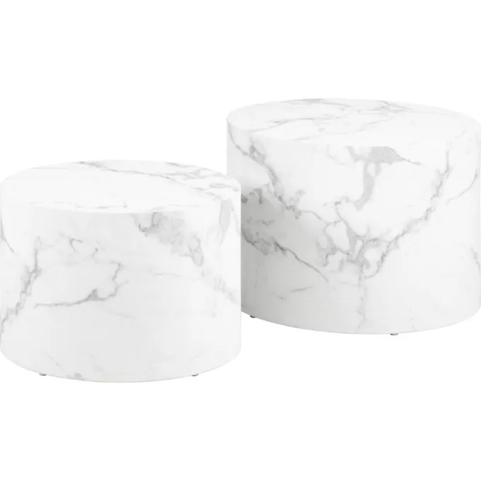 Dijon Satsbord Rund 58x58 cm Vit Carrara