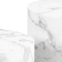 Dijon Satsbord Rund 58x58 cm Vit Carrara
