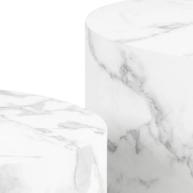 Dijon Satsbord Rund 58x58 cm Vit Carrara