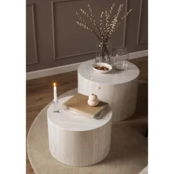 Dijon Satsbord Rund 58x58 cm Travertin