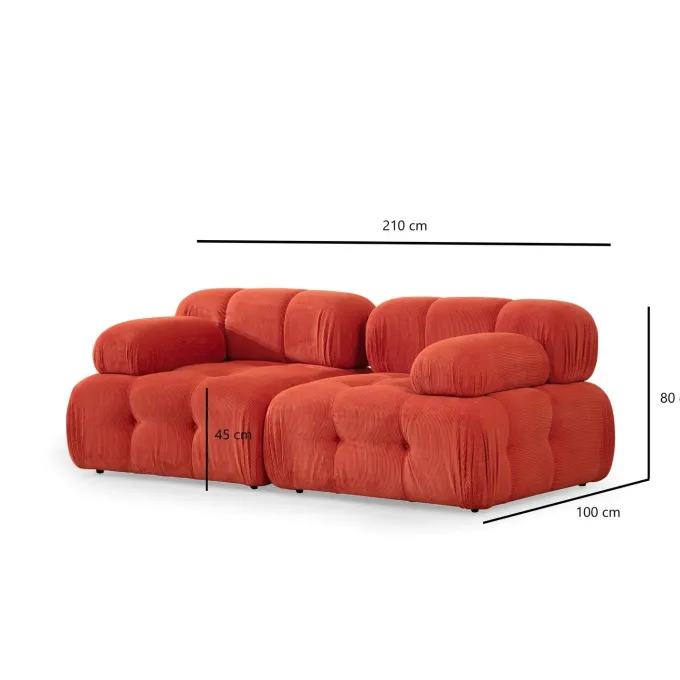 Doblo 2-sits (200 x 100 x 80 cm) 2-sitssoffa Röd