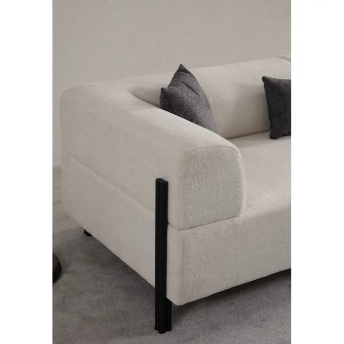 Doha 3-sits (225 x 93 x 75 cm) 3-sitssoffa Vit