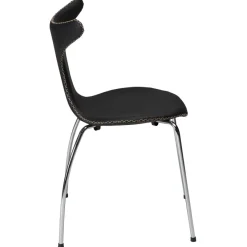 Dolphin Stol Black Leather, Chrome