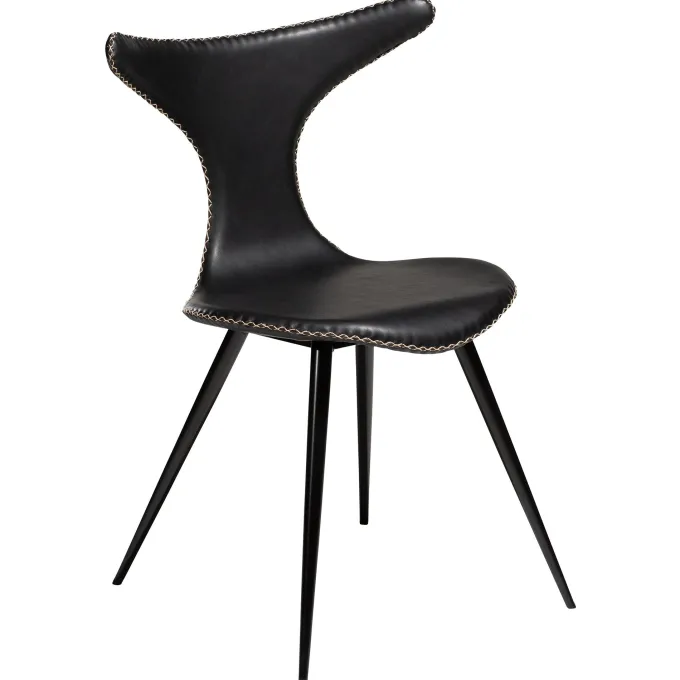 Dolphin Stol Vintage Black Art.Leather, Black