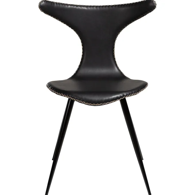 Dolphin Stol Vintage Black Art.Leather, Black