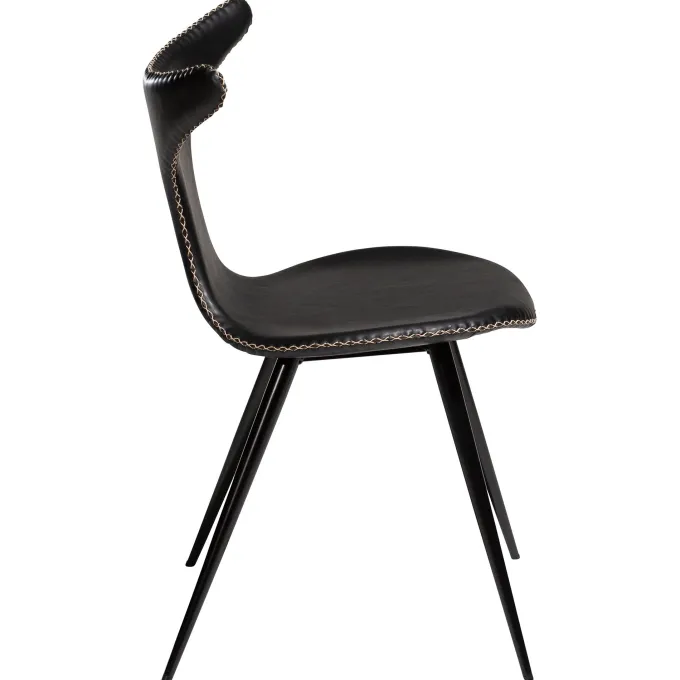 Dolphin Stol Vintage Black Art.Leather, Black