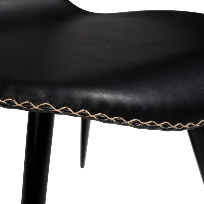 Dolphin Stol Vintage Black Art.Leather, Black