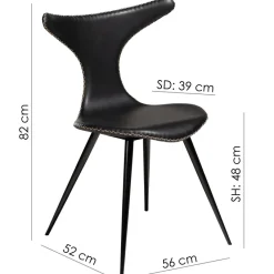 Dolphin Stol Vintage Light Brown Art.Leather, Black