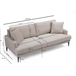 Dushanbe 2-sits (175 x 90 x 88 cm) 2-sitssoffa Beige