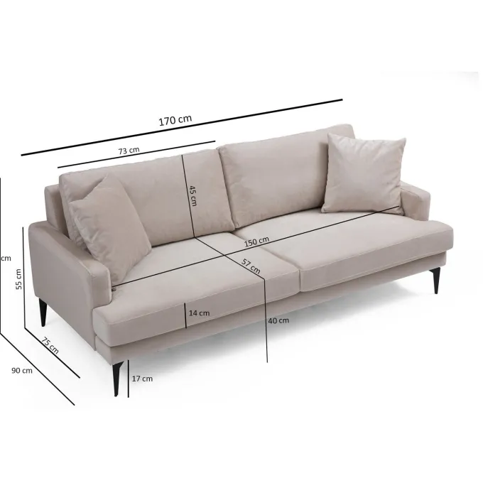 Dushanbe 2-sits (175 x 90 x 88 cm) 2-sitssoffa Beige
