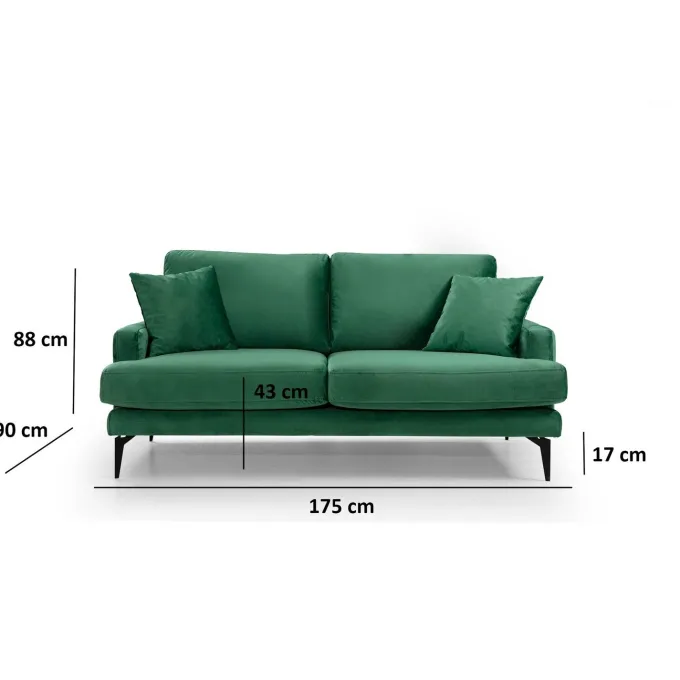 Dushanbe 2-sits (175 x 90 x 88 cm) 2-sitssoffa Grön