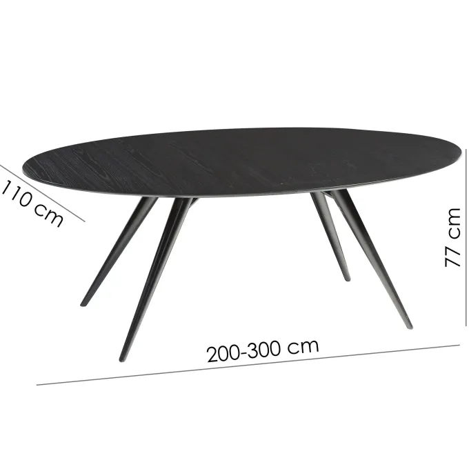 Eclipse Matbord 110x200-300 cm Ovalt
