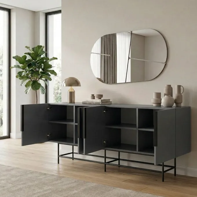 Edinburgh Sideboard Antracit / Svart