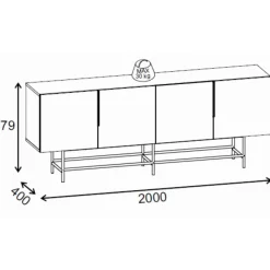 Edinburgh Sideboard Milano valnöt / Svart