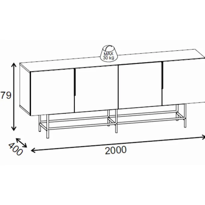 Edinburgh Sideboard Milano valnöt / Svart