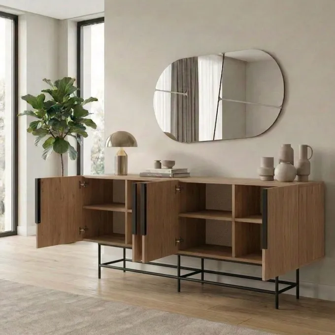 Edinburgh Sideboard Naturlig ek / Svart