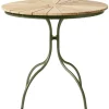 Ellen Cafébord Ø80cm i Teak och Aluminium Grön