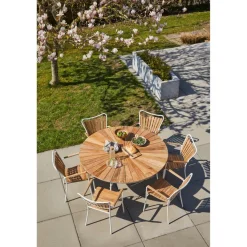 Ellen Trädgårdsbord i Teak och Aluminium 150 cm, Vit