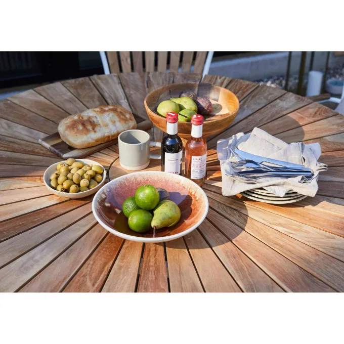 Ellen Trädgårdsbord i Teak och Aluminium 130 cm, Vit