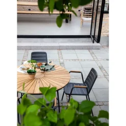 Ellen Trädgårdsbord i Teak och Aluminium 110 cm, Antracit