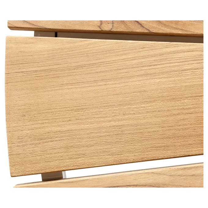 Ellen Trädgårdsmöbelset i Teak och Aluminium 130 cm + 5 stolar, Vit