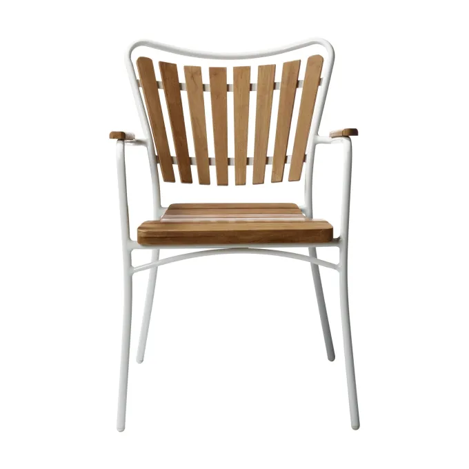 Ellen Trädgårdsstol i Teak och Aluminium Vit