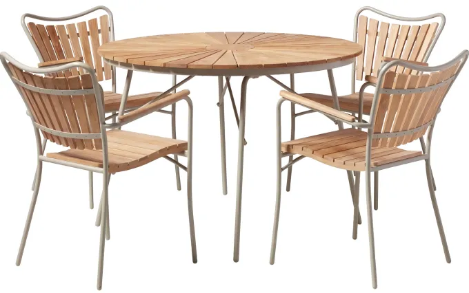 Ellen Trädgårdsstol i Teak och Aluminium Sandy Grey