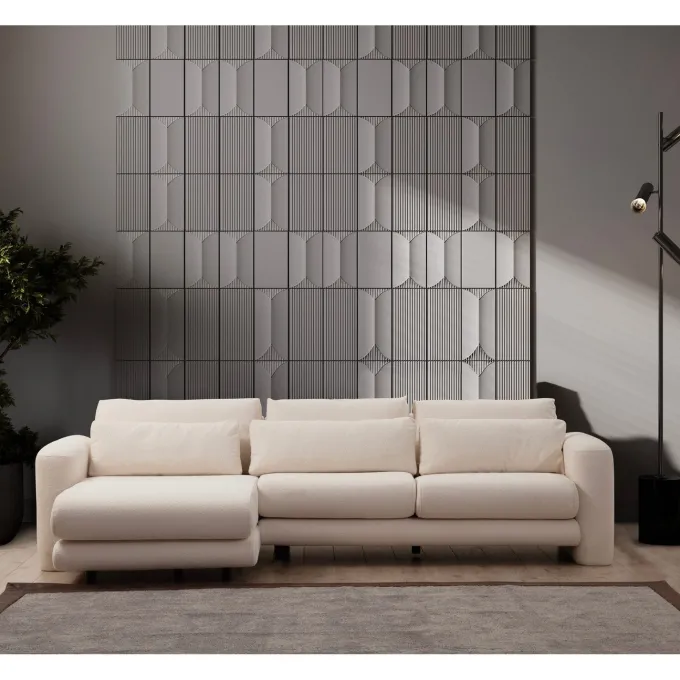 Essaouira hörn (290-165 x 97 x 73 cm) Hörnsoffa Kräm