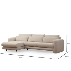 Essaouira hörn (290-165 x 97 x 73 cm) Hörnsoffa Kräm