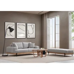 Eti Oak 3-sits (220 x 98 x 78 cm) 3-sitssoffa Grå