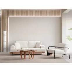 Eti Oak 3-sits (220 x 98 x 78 cm) 3-sitssoffa Vit