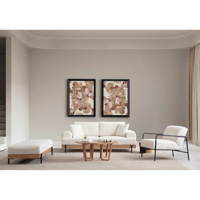 Eti Oak 3-sits (220 x 98 x 78 cm) 3-sitssoffa Vit