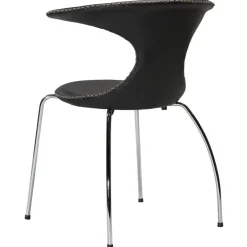 Flair Stol Black Leather, Chrome