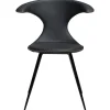 Flair Stol Black Leather, Round Black