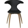Flair Stol Black Leather, Oak