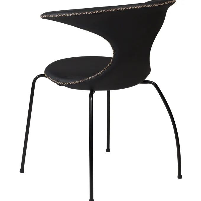 Flair Stol Black Leather, Black