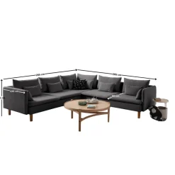 Flexy L (194 x 95 x 154 cm) Hörnsoffa Antracit