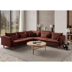 Flexy L (194 x 95 x 154 cm) Hörnsoffa Rio-röd