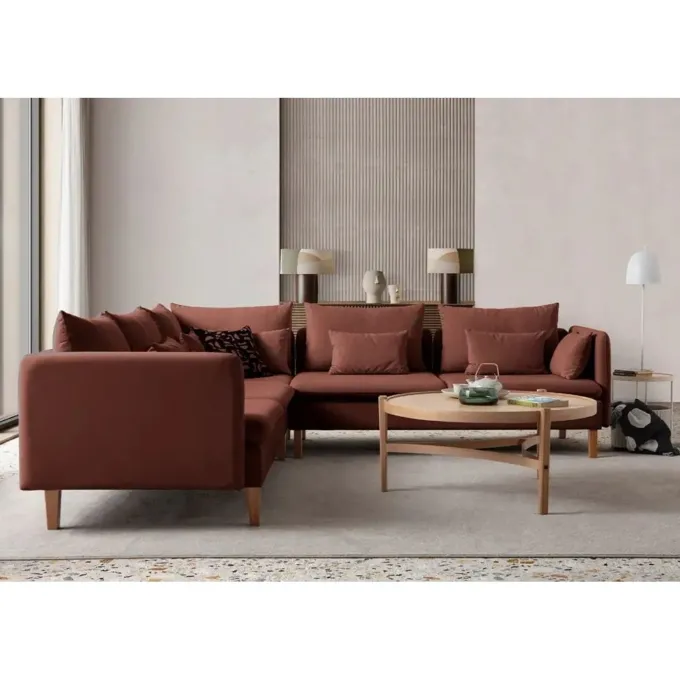Flexy L (194 x 95 x 154 cm) Hörnsoffa Rio-röd