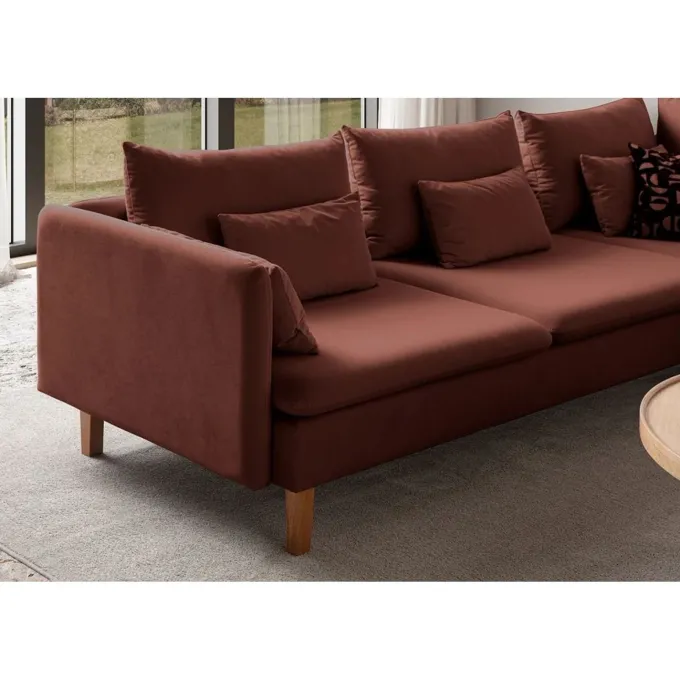 Flexy L (194 x 95 x 154 cm) Hörnsoffa Rio-röd