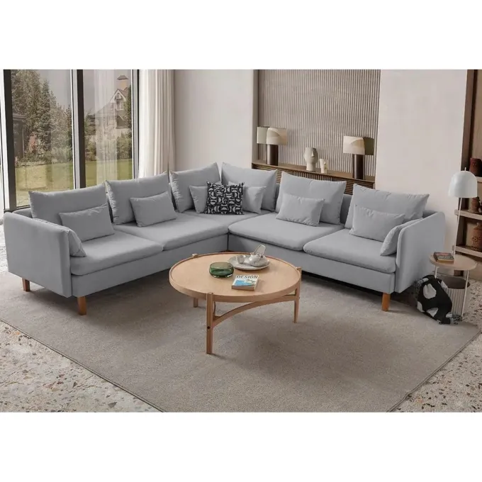 Flexy L (194 x 95 x 154 cm) Hörnsoffa Grå