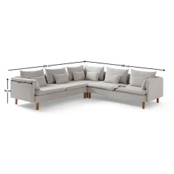 Flexy L (194 x 95 x 154 cm) Hörnsoffa Kräm