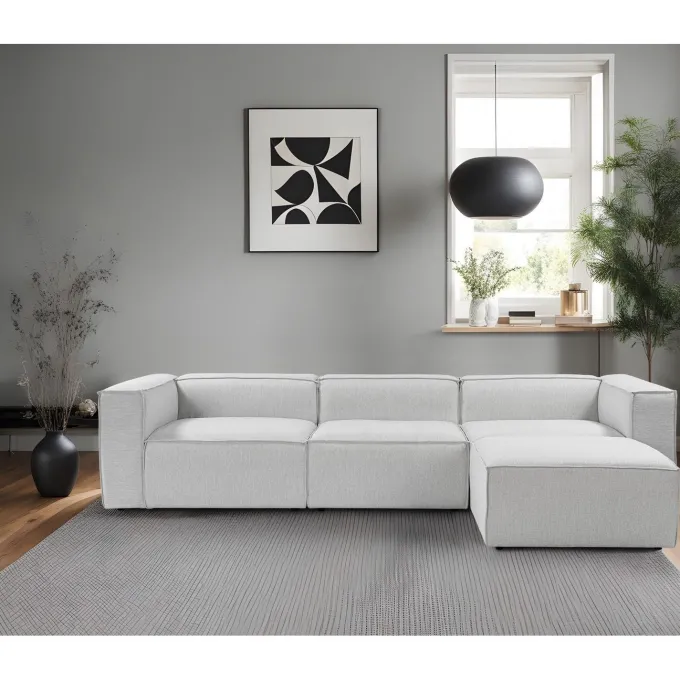 Fora (297 x 66 x 190 cm) Hörnsoffa Grå