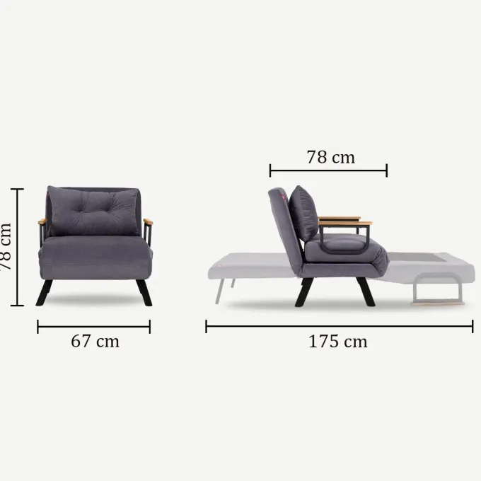 Freetown Single (26 x 120 x 60 cm) 1-sits bäddsoffa Vinröd