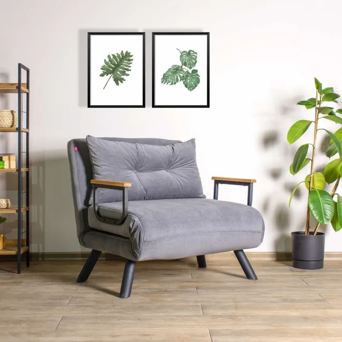 Freetown Single (26 x 120 x 60 cm) 1-sits bäddsoffa Grå