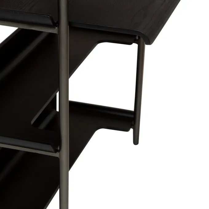 Friyay set om 6 med skrivbord Hylla Black Ash