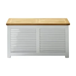 Förvaringsbänk Vit/Teak