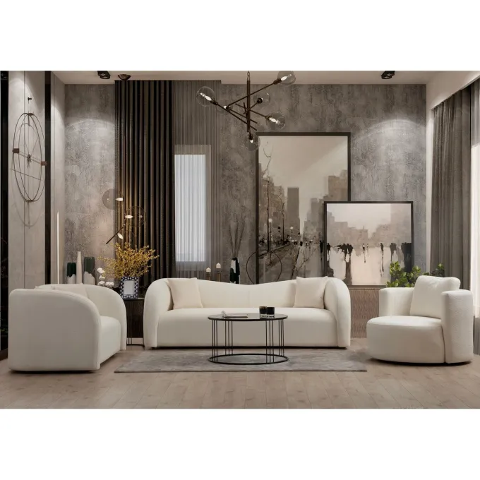 Funchal (225 x 76 x 75 cm) Kräm 3-sitssoffa