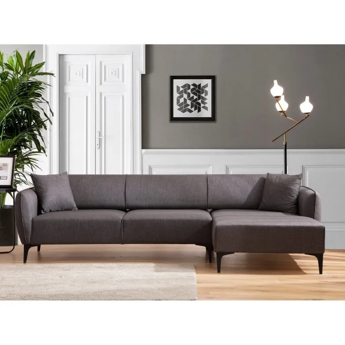 Gaborone (270-140 x 95 x 67 cm) Hörnsoffa Mörkgrå, Höger